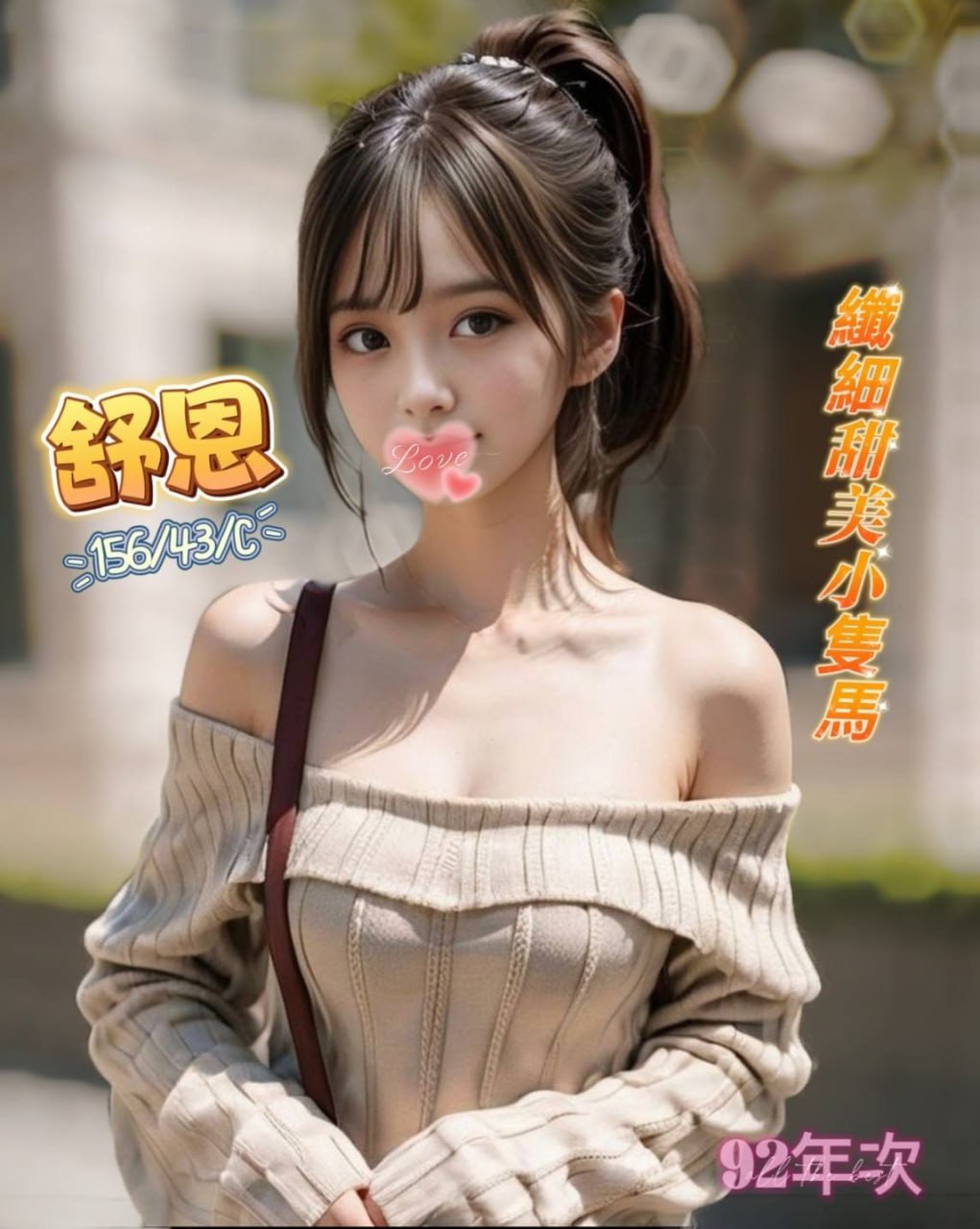 地區:台北找妹  外約妹名:舒恩